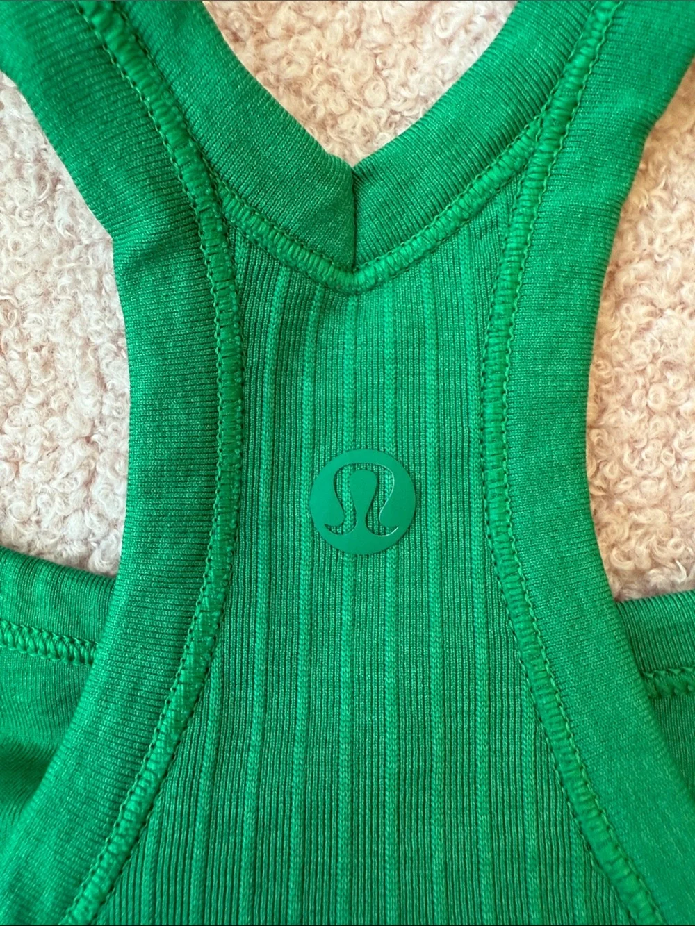 Lulemon Green Ribbed Racerback Tank Top